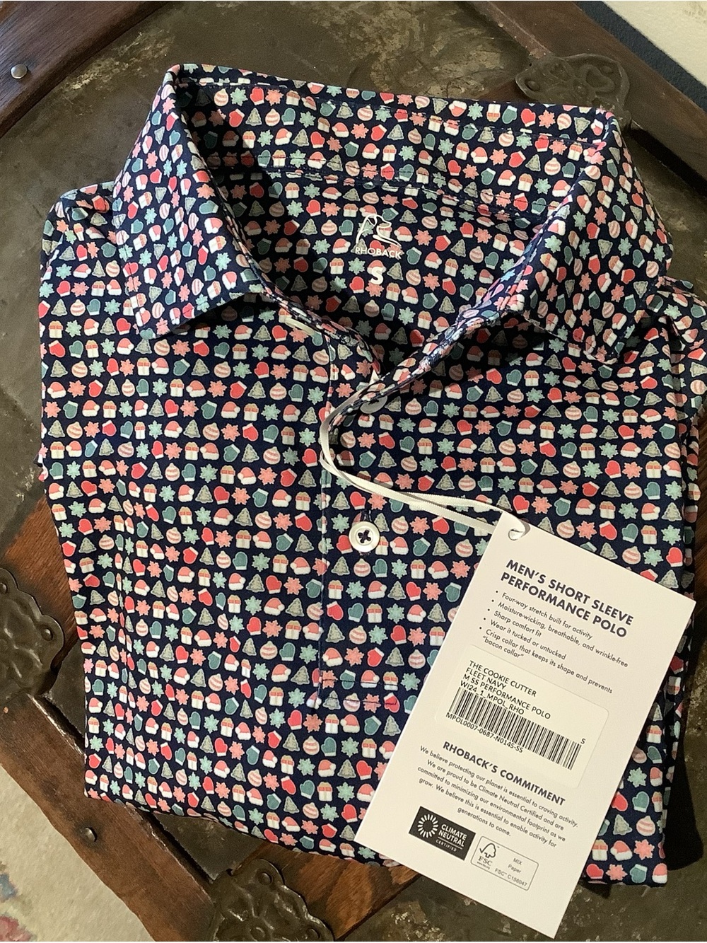 Rhoback The Cookie Cutter Fleet Short Sleeve Polo Shirt USA - Sz Small - NWT